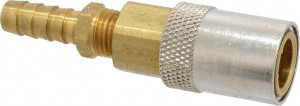 Coilhose Pneumatics Hose Barb Non-Valved Moldflow Pneumatic Hose Straight Coupler Brass, 3/8" Body Diam, 3/8" Hose ID 6-306 - 79803870
