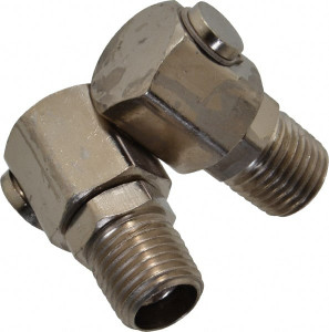 Coilhose Pneumatics 1/4 Male NPT Pneumatic Hose Swivel Fitting Brass Nickel Plated, 11/16" Body Diam, 1/4" Hose ID LMM0404S - 88121801