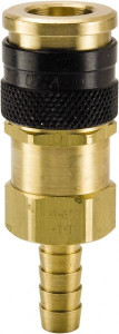 Parker Hannifin Hose Barb Industrial Pneumatic Hose Coupler Brass, 3/8" Body Diam, 3/8" Hose ID HF-371-6HB - 31884596