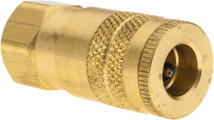 Parker Hannifin 3/8-18 Female NPTF Industrial Pneumatic Hose Coupler Brass, 1/4" Body Diam B23E-787 - 61496188