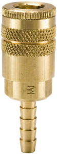 Parker Hannifin Hose Barb Industrial Pneumatic Hose Coupler Brass, 1/4" Body Diam, 3/8" Hose ID B20-5B - 84930684