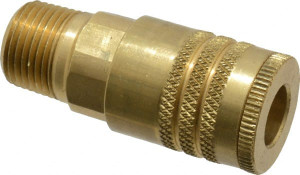 Parker Hannifin 3/8-18 Male NPT ARO Pneumatic Hose Coupler Brass, 1/4" Body Diam B52E - 84931393