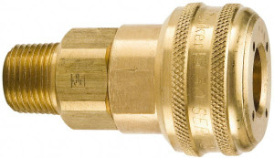 Parker Hannifin 1/2-14 Male NPT Industrial Pneumatic Hose Coupler Brass, 1/2" Body Diam B36 - 84931922