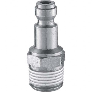Prevost 1/4 Male NPT Tru-Flate Automotive Pneumatic Hose Connector Zinc-Plated Nitrited Steel, 1/4" Body Diam URP 066251 - 01432970