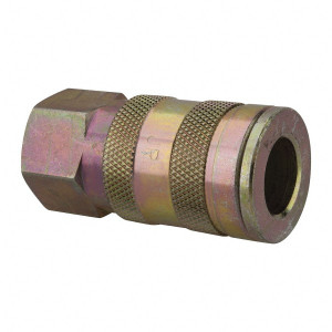 Value Collection 1/4 Female NPT Tru-Flate Automotive Pneumatic Hose Coupler Steel, 3/8" Body Diam, 1/4" Hose ID 2333772511JP - 40777385