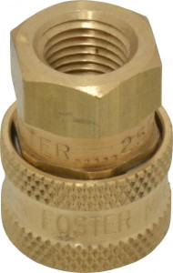 Value Collection 1/4 Female NPT Pneumatic Hose Quick Connect Socket Brass, 7/8" Body Diam, 1/4" Hose ID W04-24221-A - 74096751