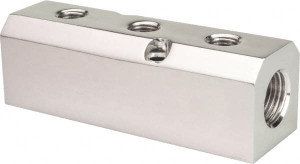 Coilhose Pneumatics 1/2" Inlet, 1/4" Outlet Manifold 4-3/4" Long x 1.58" Wide x 1.58" High, 0.235" Mount Hole, 2 Inlet Ports, 3 Outlet Ports 3034 - 85804946