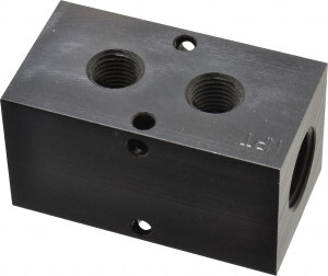 Made in USA 1/2" Inlet, 1/4" Outlet Manifold 2-3/4" Long x 1-1/2" Wide x 1-1/2" High, 0.2" Mount Hole, 2 Inlet Ports, 2 Outlet Ports PCM30-250-02B - 06429245