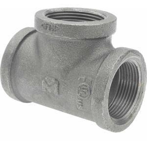 B&K Mueller Size 1-1/4", Class 150, Malleable Iron Black Pipe Tee 150 psi, Threaded End Connection 520-606HN - 62149018