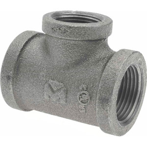 B&K Mueller Size 1 x 3/4", Class 150, Malleable Iron Black Pipe Reducing Tee 150 psi, Threaded End Connection 520-754HN - 62149133