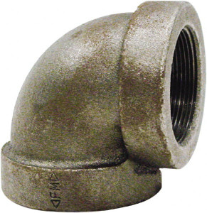 Made in USA Size 3/4", Class 125, Cast Iron Black Pipe 90° Elbow 175 psi, FPT End Connection 0300000809 - 75924092