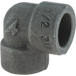 Made in USA Size 1/2", Class 3,000, Forged Carbon Steel Black Pipe 90° Elbow 925 psi, Socket Weld End Connection 0362000804 - 36986263