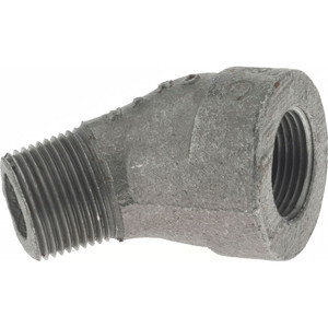 Made in USA Size 3/4", Class 300, Malleable Iron Black Pipe 45° Street Elbow 300 psi, Threaded End Connection E.B300S45L - 36997013
