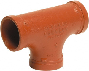 Made in USA Size 2", Class 150, Malleable Iron Orange Pipe Tee Grooved End Connection 0390016806 - 67209585