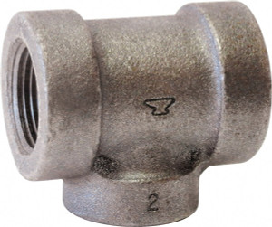 Made in USA Size 2 x 1-1/2 x 2", Class 125, Cast Iron Black Pipe Reducing Tee 175 psi, FPT End Connection 0300047206 - 33846544
