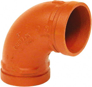 Made in USA Size 2-1/2", Class 150, Malleable Iron Orange Pipe 90° Elbow Grooved End Connection 0390014249 - 33854589