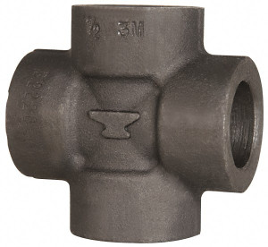 Made in USA Size 1-1/4", Class 3,000, Forged Carbon Steel Black Pipe Cross 3,000 psi, Socket Weld End Connection 0362038002 - 74025941