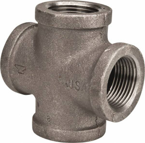 Value Collection Size 1", Class 150, Malleable Iron Black Pipe Cross 150 psi, Threaded End Connection B180 25 - 36998102