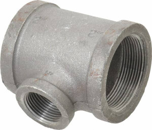 Value Collection Size 2 x 2 x 1", Class 150, Malleable Iron Black Pipe Reducing Tee 300 psi, Threaded End Connection B130R 50X25 - 99524548