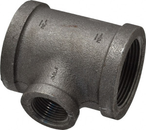 Value Collection Size 1-1/2 x 1-1/2 x 3/4", Class 150, Malleable Iron Black Pipe Reducing Tee 300 psi, Threaded End Connection B130R 40X20 - 74026121