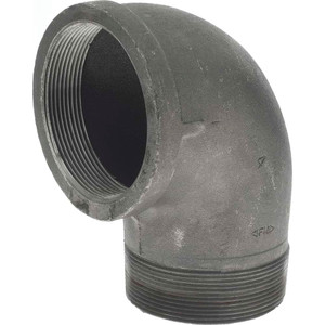 Value Collection Size 4", Class 150, Malleable Iron Black Pipe 90° Street Elbow 150 psi, Threaded End Connection B92 100 - 36989291