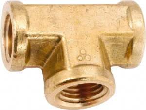 Anderson Metals 3/4" NPT Tee 1,000 psi, Brass 756201-12 - 55542294
