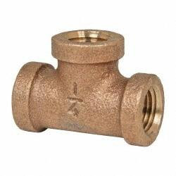Legend Valve 1/4" Bronze Pipe Tee FNPT Ends, 125 psi, Uncoated, Class 125 310-101NL - 41991720
