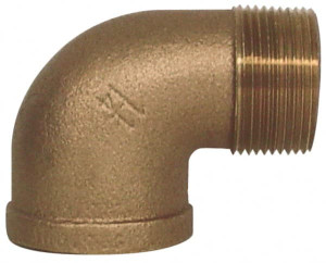 Legend Valve 3/4" Bronze Pipe 90° Street Elbow FNPT x MNPT Ends, 125 psi, Uncoated, Class 125 310-044NL - 41991415