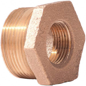 Merit Brass Brass & Chrome Pipe Fittings, Type: Hex Bushing, Fitting Size: 3/4 x 1/4, End Connections: MNPT x FNPT, Material: Brass, Pressure Rating (psi): 125, Finish/Coating: Brass XNL114-1204 - 63356778