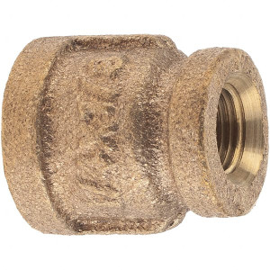 Merit Brass 1/4 x 1/8" Brass Pipe Reducing Coupling FNPT x FNPT Ends, Class 125 X112-0402 - 02204113