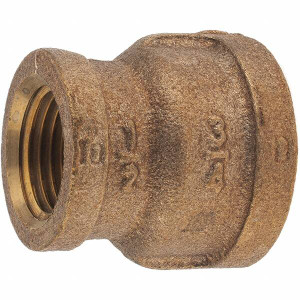 Merit Brass 3/4 x 1/2" Brass Pipe Reducing Coupling FNPT x FNPT Ends, Class 125 X112-1208 - 02204212