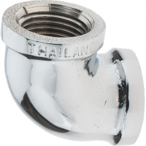 Merit Brass 1/2" Red Brass/Chrome Pipe Fitting FNPT x FNPT Ends, Class 125 C101-08 - 02207793