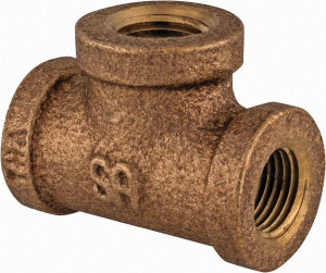 Merit Brass 1/8" FNPT x FNPT x FNPT Tee 125 psi, Brass XNL106-02 - 62702725