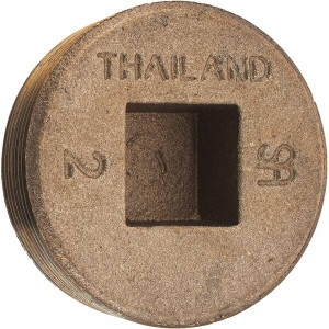 Merit Brass 2" Brass Pipe Countersunk Plug MNPT Ends, Class 125 118-32 - 02203354