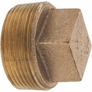 Merit Brass 1-1/2" Brass Pipe Square Head Plug MNPT Ends, Class 125 X117-24 - 02203156