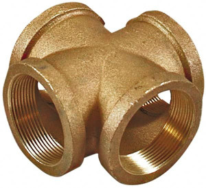 Merit Brass 1/2" FNPT Cross 125 psi, Brass XNL110-08 - 63341275