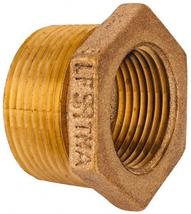 Merit Brass 1-1/4 x 1" MNPT x FNPT Hex Bushing 125 psi, Brass XNL114-2016 - 84876036