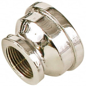 Merit Brass 3/4 x 3/8" Red Brass/Chrome Pipe Reducing Coupling FNPT x FNPT Ends, Class 125 C112-1206 - 02208999