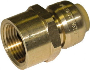 SharkBite 3/4 x 3/4" Brass Pipe Adapter Push-to-Connect x FNPT Ends, 200 psi, Brass Finish, Class Rigid U088LF - 33278946