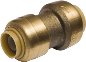 SharkBite 1 x 3/4" Brass Pipe Reducing Coupling Push-to-Connect x Push-to-Connect Ends, 200 psi, Brass Finish, Class Rigid U060LF - 33278995