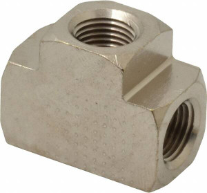 Value Collection 1/8" Brass Pipe Union Tee FNPT Ends, 1,000 psi, Nickel Plated Finish PC101NB-2 - 74026659