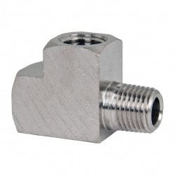 Value Collection 1/4" Brass Pipe Street Tee FNPT x MNPT Ends, 1,000 psi, Nickel Plated Finish PC127NB-4 - 74027194
