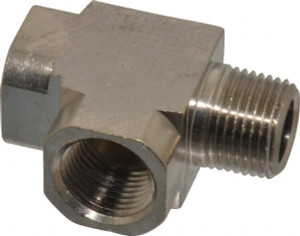 Value Collection 3/8" Brass Pipe Street Tee FNPT x MNPT Ends, 1,000 psi, Nickel Plated Finish PC127NB-6 - 74027202