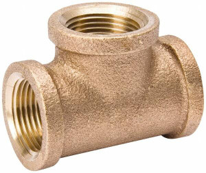 Value Collection 3/4" Red Brass Pipe Tee MPT Ends, 125 psi, Red Brass Finish, Class 125 453-004NL - 45883246