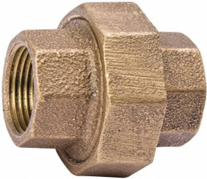 Value Collection 1" Red Brass Pipe Union NPT Ends, 125 psi, Red Brass Finish, Class 125 559-005NL - 45883386