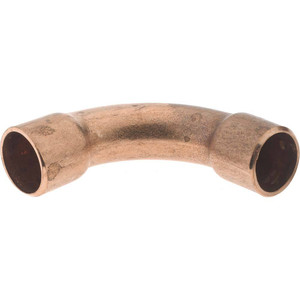 Mueller Industries 1/4" Wrot Copper Pipe 90° Long Radius Elbow C x C, Solder Joint W 02716 - 36891240
