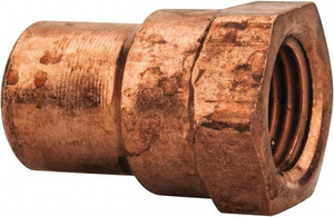 Mueller Industries 3/8 x 1/4" Wrot Copper Pipe Adapter C x F, Solder Joint W 01226 - 36890374