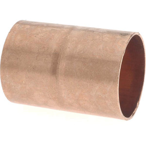 Mueller Industries 1-1/4" Wrot Copper Pipe Coupling with Rolled Stop C x C, Solder Joint W 01055 - 36889673