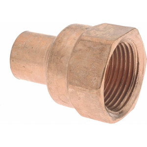 Mueller Industries 1/2 x 3/4" Wrot Copper Pipe Adapter C x F, Solder Joint W 01230 - 36890382