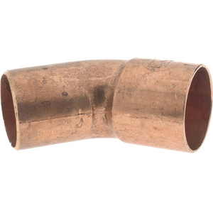 Mueller Industries 1" Wrot Copper Pipe 45° Elbow FTG x C, Solder Joint W 03344 - 36890960